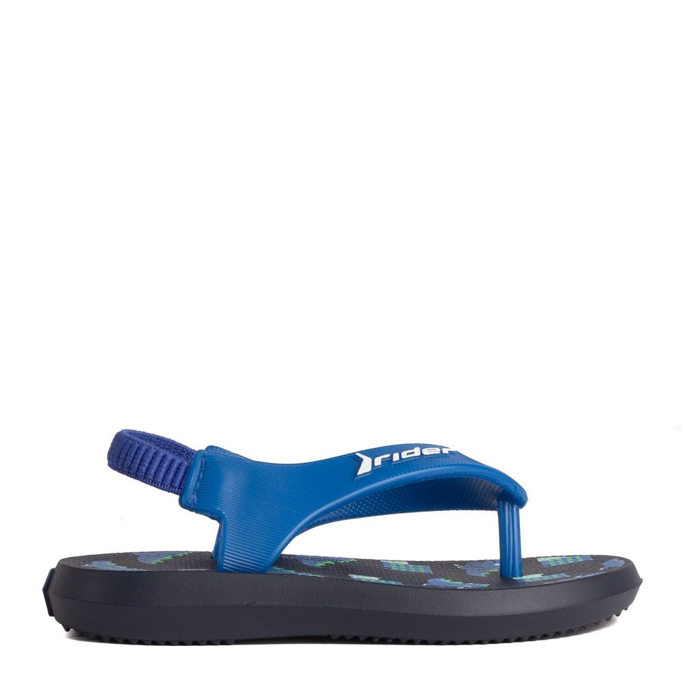 Chinelo Infantil Grendene Rider R1 Baby Preto/Azul Menor preço em Chinelo Infantil Grendene Rider R1 Baby Preto/Azul