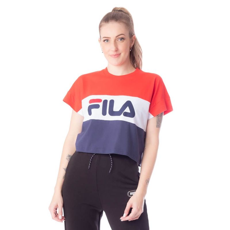 camiseta cropped fila