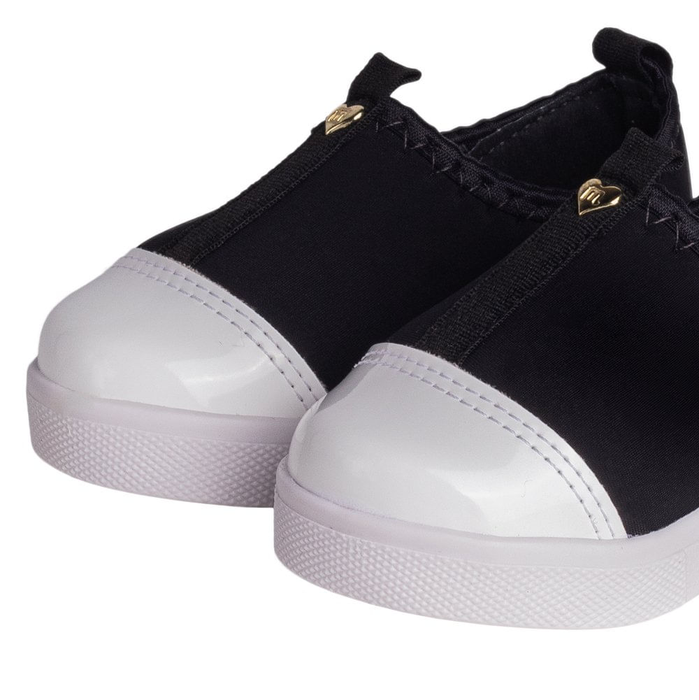 Tênis Infantil Molekinha Lycra Menina Preto/Branco - Renner